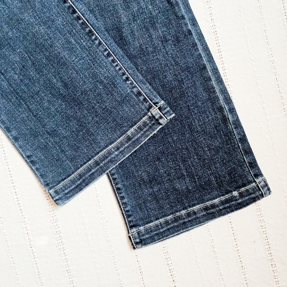 Judy Blue Mid Rise Dark Wash Hand Sand Distressed Bootcut Denim Jeans 13/31 NEW - Picture 16 of 16